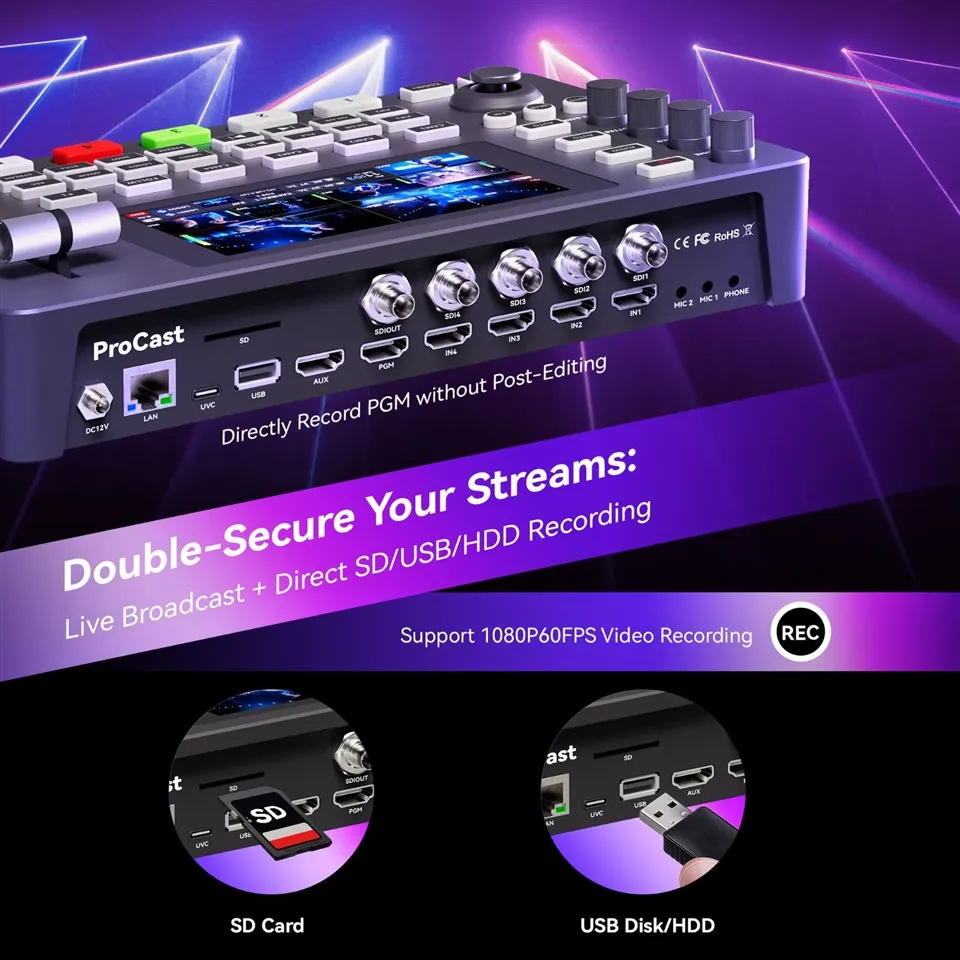 Tenveo 4K HDMI Video Mixer Switcher 5.5 Inch FHD LCD Screen 4-Channel HDMI Live Streaming Switcher best